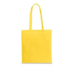 Vue Sac de courses en coton recyclé (180 g/m²) - Cairo de couleur jaune| Krokrodeal