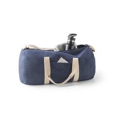 Vue Sac de sport en coton denim (300 g/m²) - Denim bag de couleur bleu| Krokrodeal
