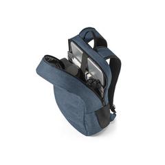 Vue Sac à dos ordinateur en 100% rPET 300D - Business de couleur bleu| Krokrodeal