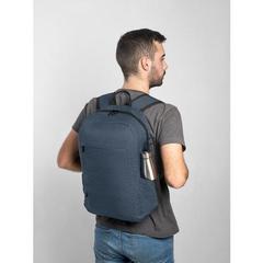 Vue Sac à dos ordinateur en 100% rPET 300D - Business de couleur bleu| Krokrodeal