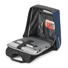 Vue Sac à dos pour ordinateur portable 15'6'' avec système antivol - Aveiro de couleur bleu| Krokrodeal