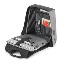 Vue Sac à dos pour ordinateur portable 15'6'' avec système antivol - Aveiro de couleur gris| Krokrodeal