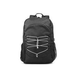 Vue Sac à dos ordinateur 15'6" en PET (100% rPET) 300D et PET (100% rPET) - Delfos backpack de couleur noir| Krokrodeal