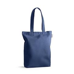 Vue Sac avec coton et coton recyclé (220 g/m²) - Merida de couleur bleu| Krokrodeal