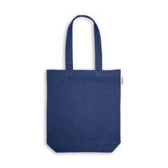 Vue Sac avec coton et coton recyclé (220 g/m²) - Merida de couleur bleu| Krokrodeal