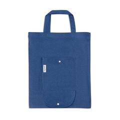 Vue Sac en coton et en coton recyclé (140 g/m²) - Siena de couleur bleu| Krokrodeal