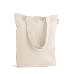 Vue Sac avec coton et coton recyclé (220 g/m²) - Girona de couleur beige| Krokrodeal