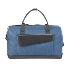Vue Sac de voyage en polyester cationique 600D et en simili cuir - Motion bag de couleur bleu| Krokrodeal