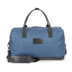 Vue Sac de voyage en polyester cationique 600D et en simili cuir - Motion bag de couleur bleu| Krokrodeal