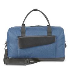 Vue Sac de voyage en polyester cationique 600D et en simili cuir - Motion bag de couleur bleu| Krokrodeal