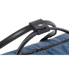 Vue Sac de voyage en polyester cationique 600D et en simili cuir - Motion bag de couleur bleu| Krokrodeal