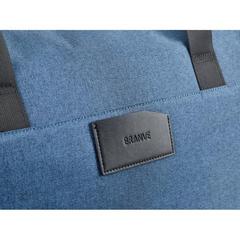 Vue Sac de voyage en polyester cationique 600D et en simili cuir - Motion bag de couleur bleu| Krokrodeal