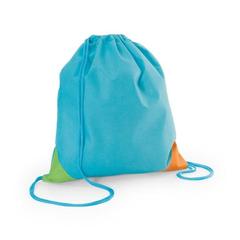 Vue Sac à cordon en non-tissé - Bissaya de couleur bleu| Krokrodeal