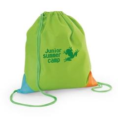 Vue Sac à cordon en non-tissé - Bissaya de couleur vert| Krokrodeal