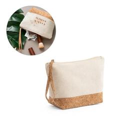 Vue générale Trousse de toilette 100% coton et liège - Blanchett | Krokrodeal