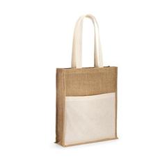 Sac en jute (240 g/m²) avec pochette 100% coton (140 gm²) - Braga publicitaire pas cher