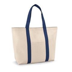 Vue Sac en toile 100% coton avec poche frontale et intérieure (280 g/m²) - Ville de couleur bleu| Krokrodeal