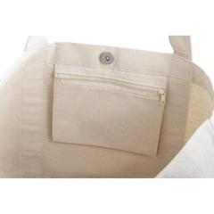 Vue Sac en toile 100% coton avec poche frontale et intérieure (280 g/m²) - Ville de couleur beige| Krokrodeal