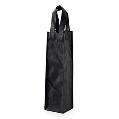 Vue Sac à vin en non-tissé pour 1 bouteille - Baird de couleur noir| Krokrodeal