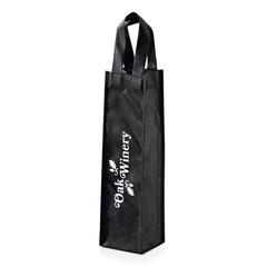 Vue Sac à vin en non-tissé pour 1 bouteille - Baird de couleur noir| Krokrodeal