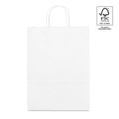 Vue Sac en papier kraft (90 g/m²) - Citadel de couleur blanc| Krokrodeal