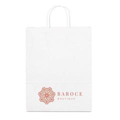 Vue Sac en papier kraft (90 g/m²) - Cabazon de couleur blanc| Krokrodeal