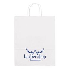 Vue Sac en papier kraft (100 g/m²) - Grant de couleur blanc| Krokrodeal
