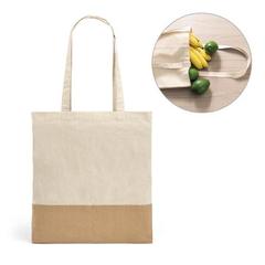 Vue générale Sac 100% coton (160 g/m²) avec détails en imitation jute - Mercat | Krokrodeal