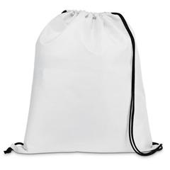 Vue Sac à dos 210D avec cordons de serrage noirs - Carnaby de couleur blanc| Krokrodeal