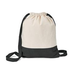 Vue Sac type sac-à-dos 100% coton (180 g/m²) - Romford de couleur noir| Krokrodeal