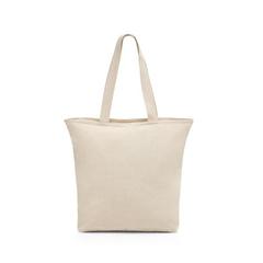 Vue Sac 100% coton avec fermeture éclair (280 g/m²) - Hackney de couleur beige| Krokrodeal