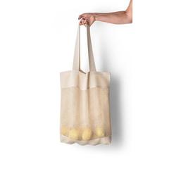 Vue Sac en maille 100% coton (180 g/m²) - Mumbai de couleur beige| Krokrodeal