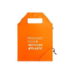 Vue Sac pliable en rPET 190T - Beira de couleur orange| Krokrodeal