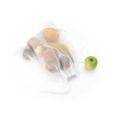 Vue Sac pliant en rPET avec pochette en rPET 190T - Bolzano de couleur blanc| Krokrodeal