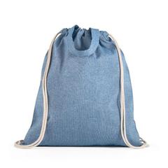 Vue Sac à dos en coton recyclé (140 g/m²) - Rissani de couleur bleu| Krokrodeal