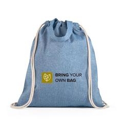 Vue Sac à dos en coton recyclé (140 g/m²) - Rissani de couleur bleu| Krokrodeal