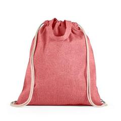 Vue Sac à dos en coton recyclé (140 g/m²) - Rissani de couleur rouge| Krokrodeal