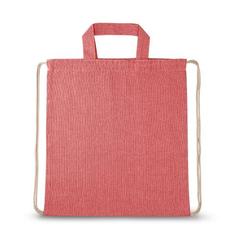 Vue Sac à dos en coton recyclé (140 g/m²) - Rissani de couleur rouge| Krokrodeal
