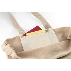 Vue Sac à dos en juco (275 g/m²) 100% coton (120 g/m²) avec poche intérieure - Padova de couleur beige| Krokrodeal