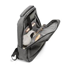 Vue Sac à dos ordinateur 15'6" en 600D - Bologna de couleur gris| Krokrodeal