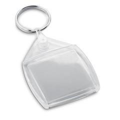 Vue Porte-clés PS transparent en forme carrée - Bowen de couleur translucide| Krokrodeal