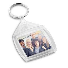 Vue Porte-clés PS transparent en forme carrée - Bowen de couleur translucide| Krokrodeal