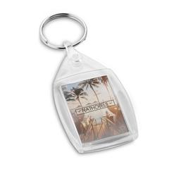 Vue Porte-clés PS transparent en forme rectangulaire - Lime de couleur translucide| Krokrodeal