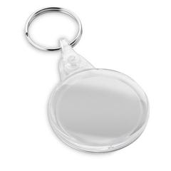 Vue Porte-clés PS transparent en forme circulaire - Boling de couleur translucide| Krokrodeal