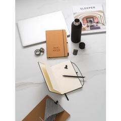 Vue générale Bloc-notes A5 en 75% cuir recyclé avec pages lignées - Matisse | Krokrodeal