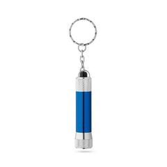 Vue Porte-clés en aluminium avec lampe de poche 3 LED - Lergan de couleur bleu| Krokrodeal