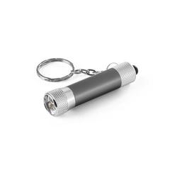Vue Porte-clés en aluminium avec lampe de poche 3 LED - Lergan de couleur gris| Krokrodeal