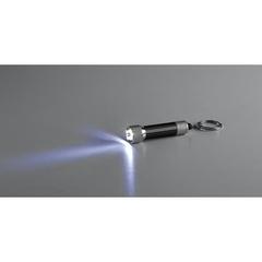 Vue Porte-clés en aluminium avec lampe de poche 3 LED - Lergan de couleur noir| Krokrodeal