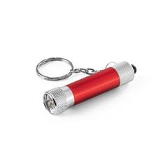 Vue Porte-clés en aluminium avec lampe de poche 3 LED - Lergan de couleur rouge| Krokrodeal