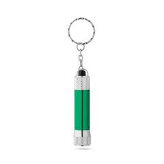 Vue Porte-clés en aluminium avec lampe de poche 3 LED - Lergan de couleur vert| Krokrodeal